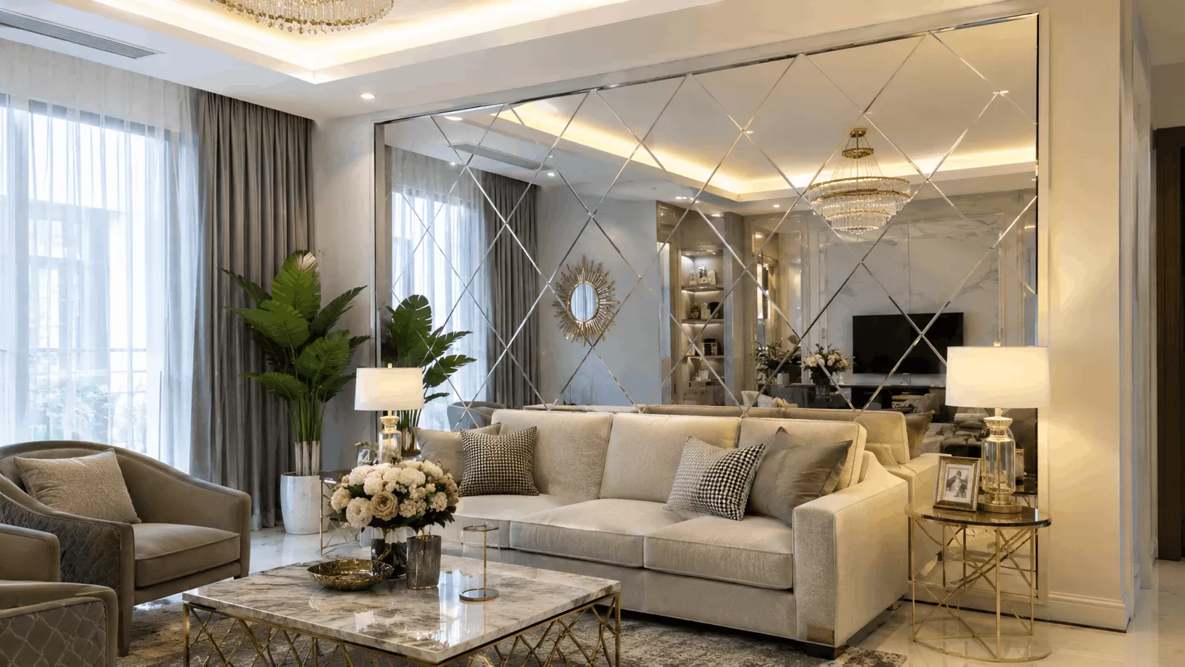 Gương trang trí giúp tạo hiệu ứng thị giác